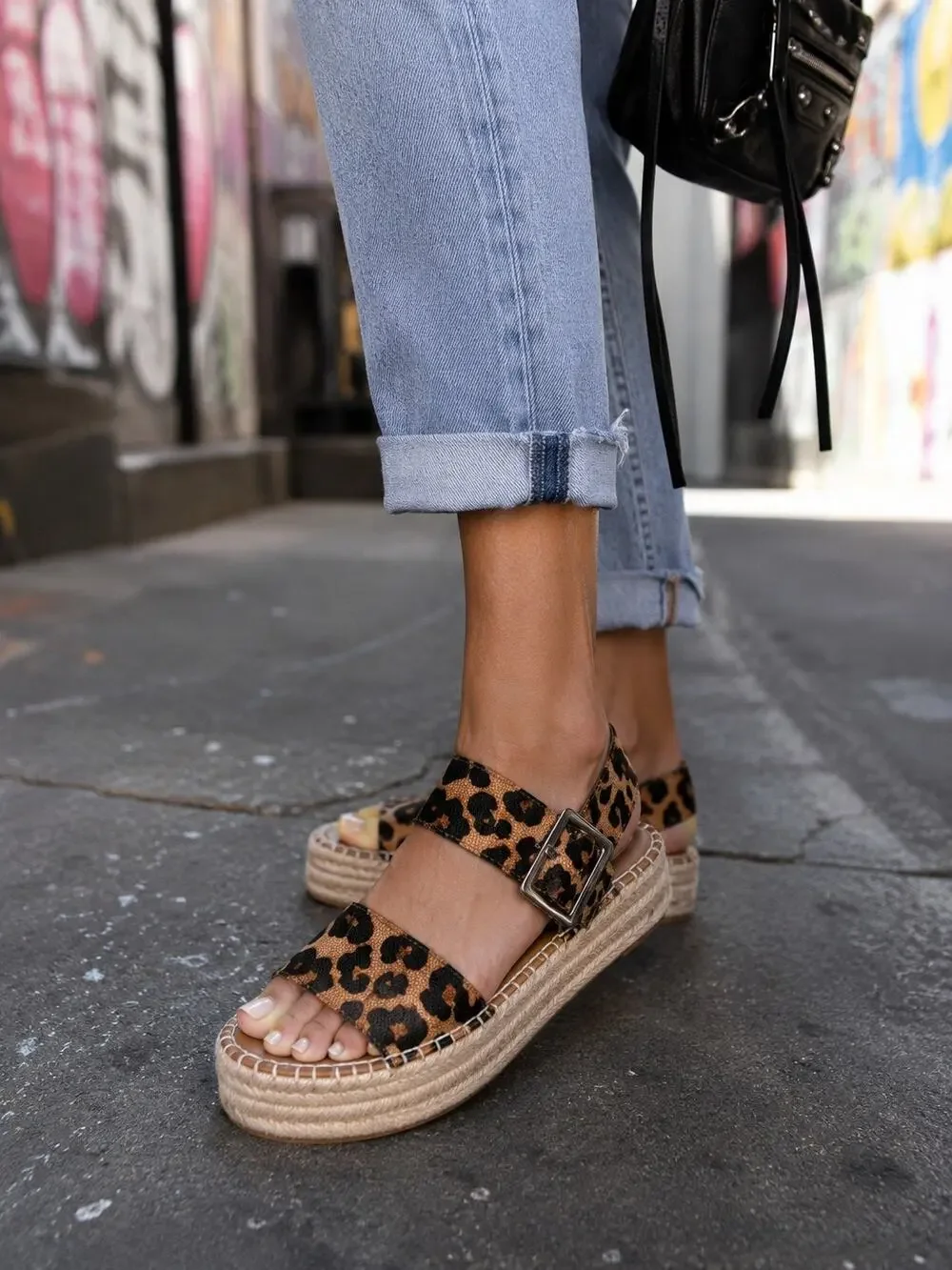 Franco Sarto Leopard Print Espadrille Platform Sandals